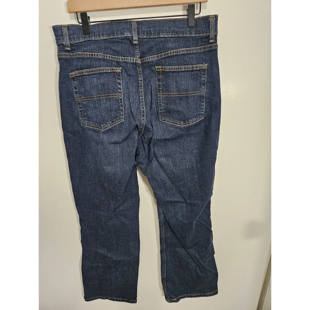 LL Bean‎ Classic Fit Jeans Womens 16 Pet Dark Wash Straight Leg Denim 270955
